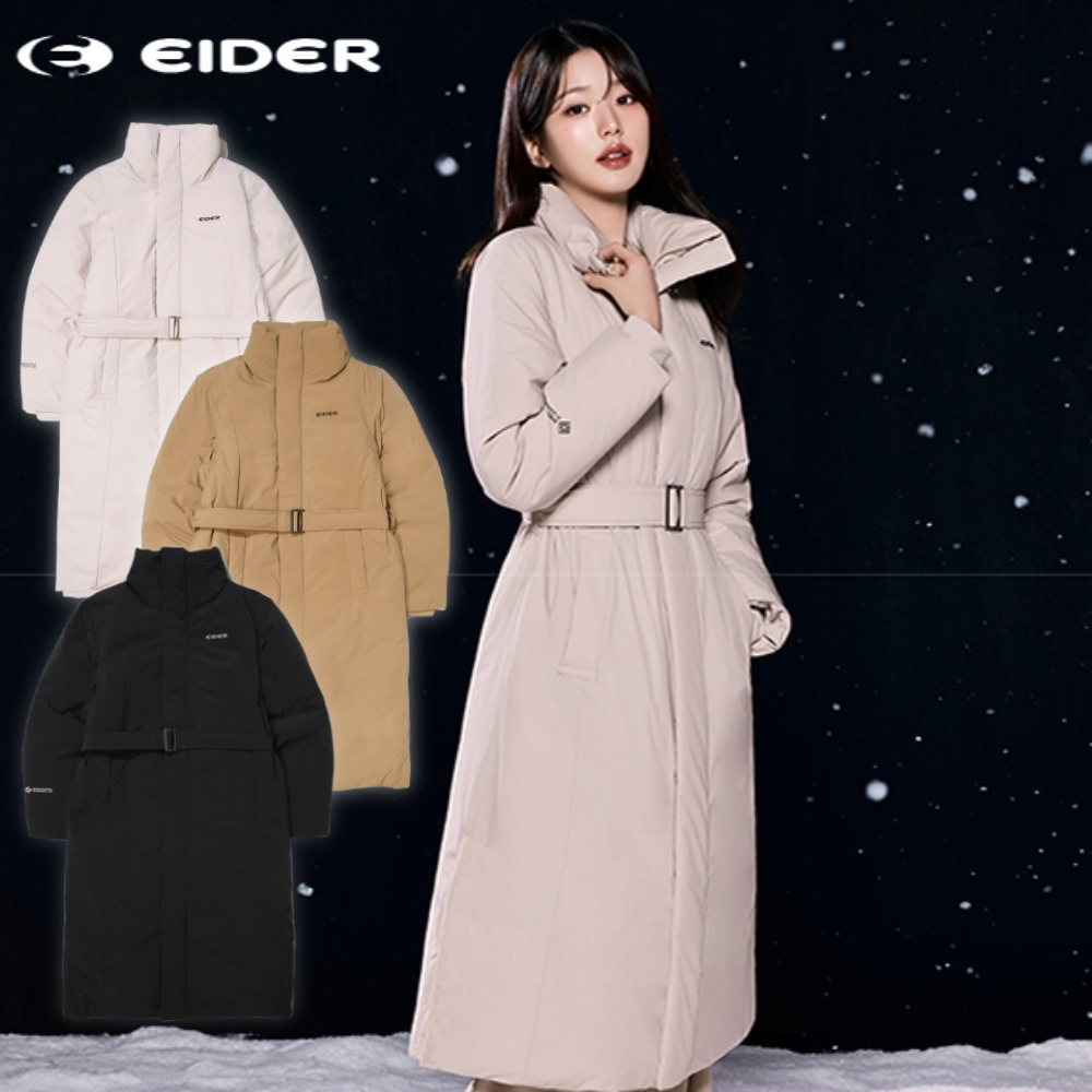 아이더 캐시미어 여성 롱 코트 패딩 구스 다운 점퍼