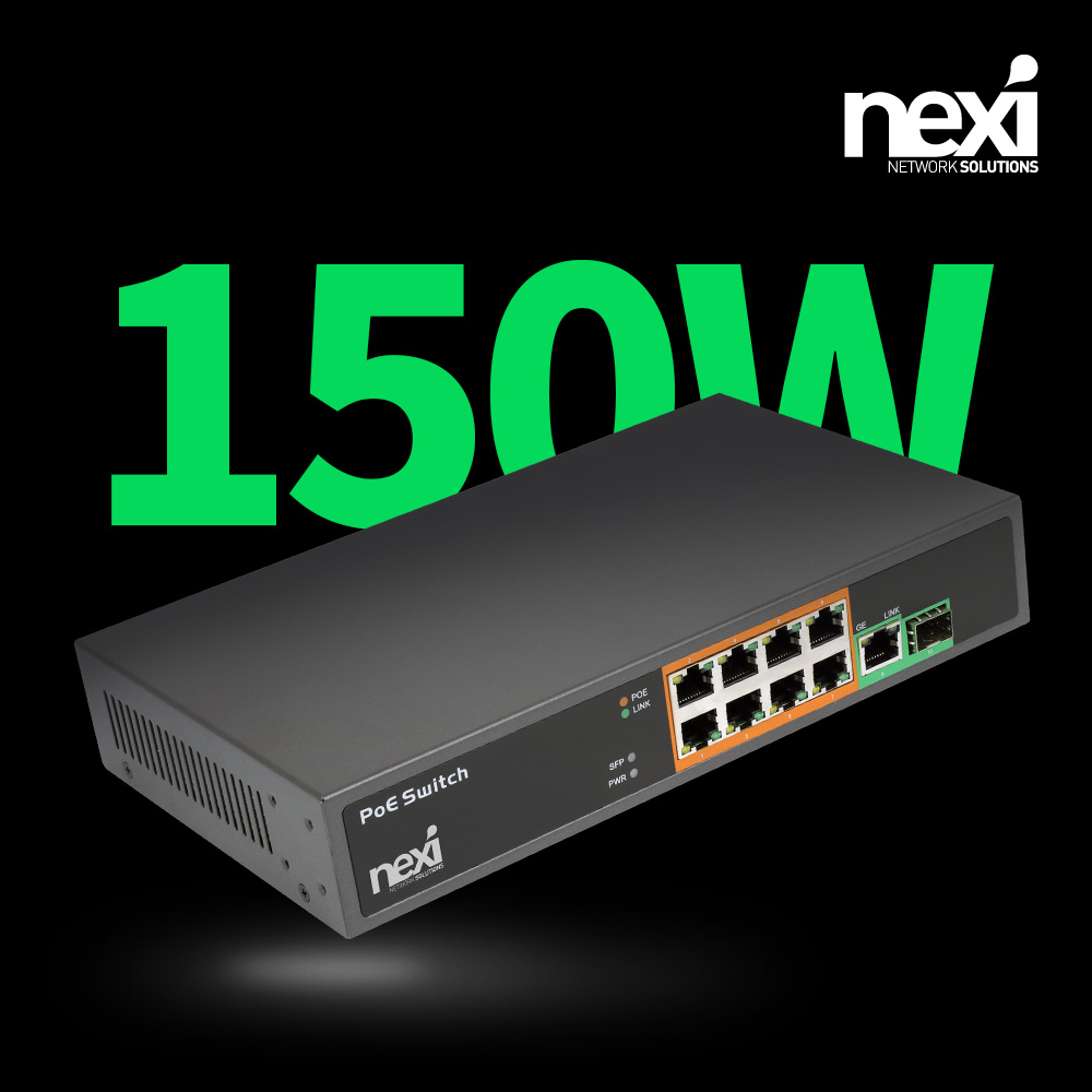 넥시 8+1+1SFP 포트 PoE 스위치 100Mbps AC 전원 데이터 150W 19인치 - 상세 이미지 2