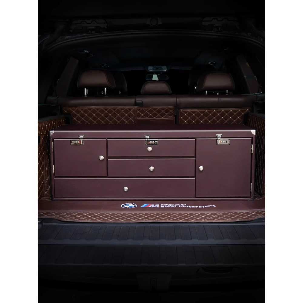 차량용 트렁크 정리함 캠핑 수납함 SUV 수납 적재 블랙 90cm - 상품 이미지