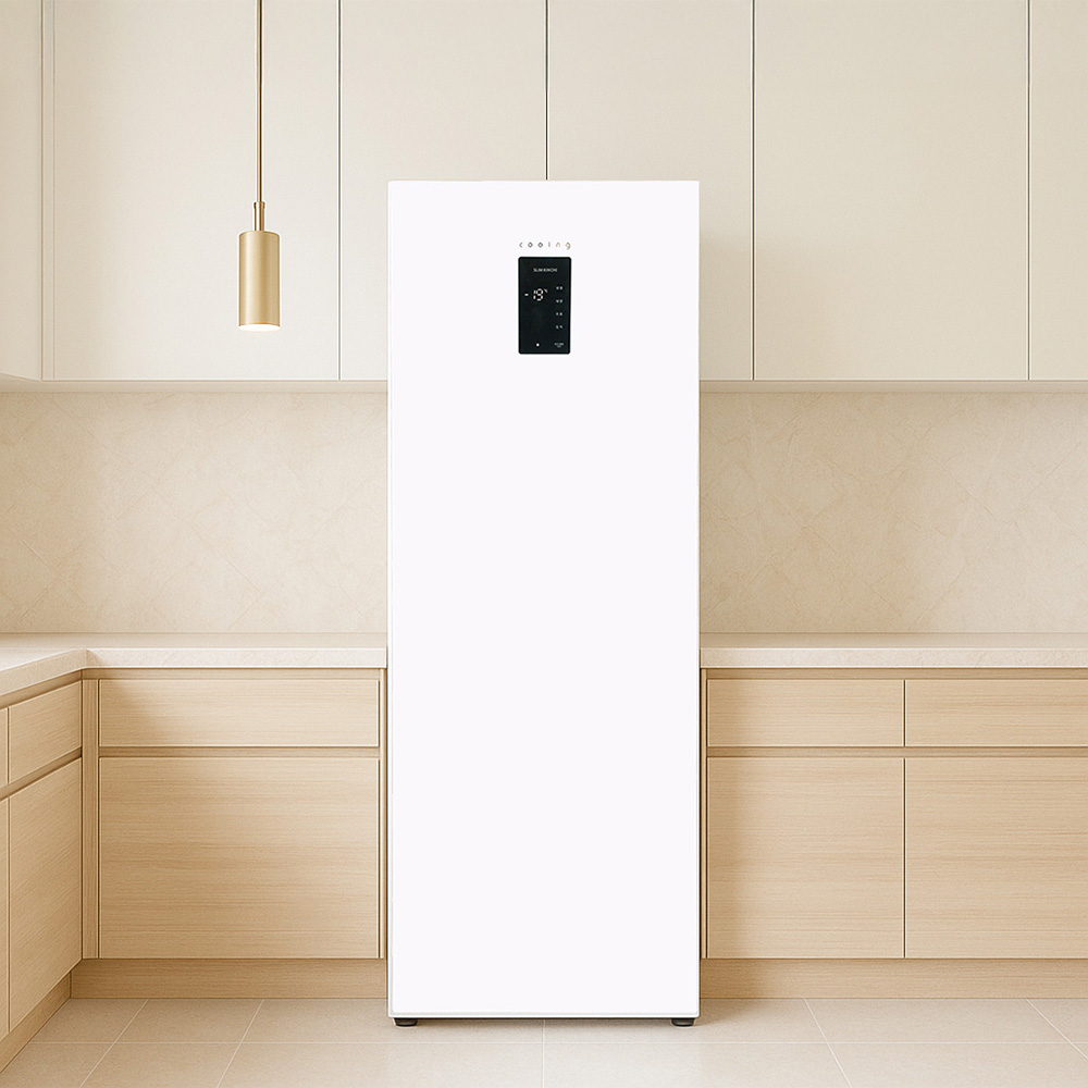 쿠잉 스탠드형 김치냉장고 K120SHB 슬림 소형 미니 냉장 냉동 겸용 화이트