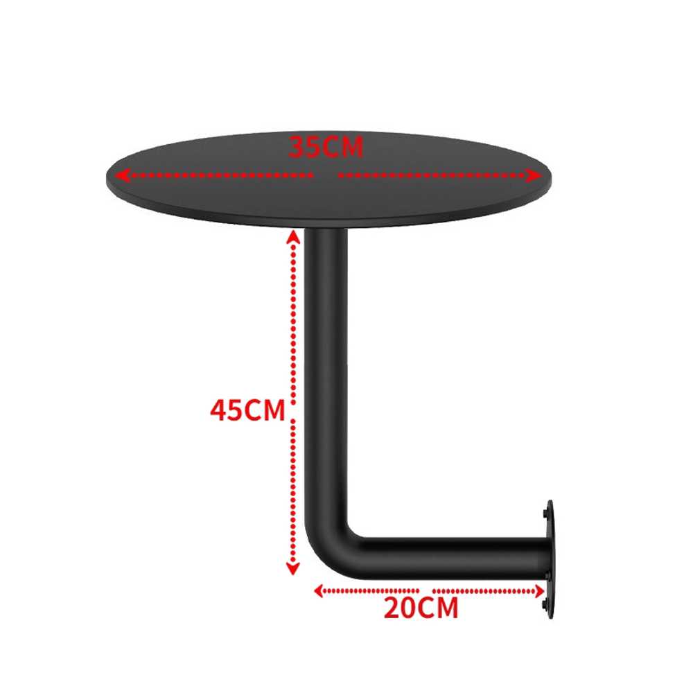 벽부착 테이블 상판 커피숍 벽고정 보조선반 업소용 블랙 35cm 이미지 6