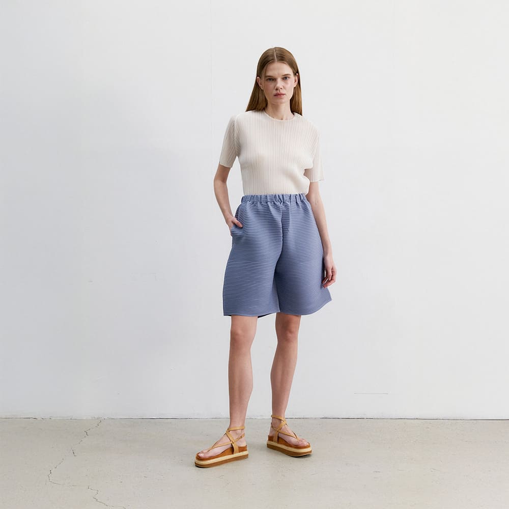 몽플리쎄 여성 가로 플리츠 컴포터블 반바지 (3colors) 주름옷 주름바지 플리츠반바지 - 상품 이미지