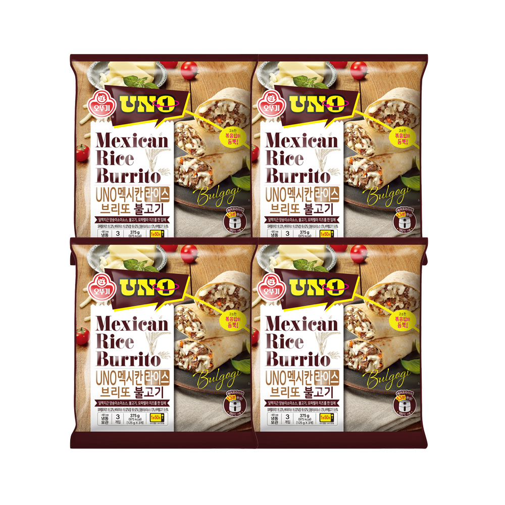오뚜기 UNO 멕시칸 라이스브리또 불고기 125g, 12개