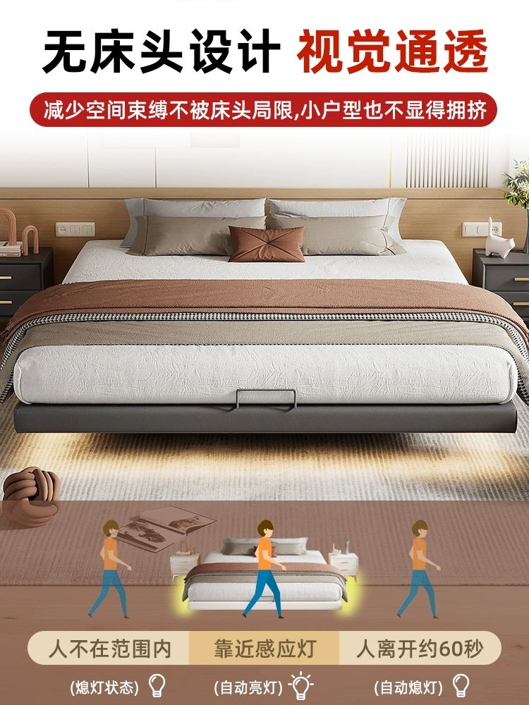 철제 평상 무헤드침대 조립식 매트리스 깔판 접이식 흰색 소프트백 매달린 침대 - 상세 이미지 5