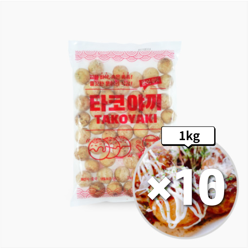 지엔씨 냉동 타코야끼 (문어10%) 1kgX10개 - 상품 이미지