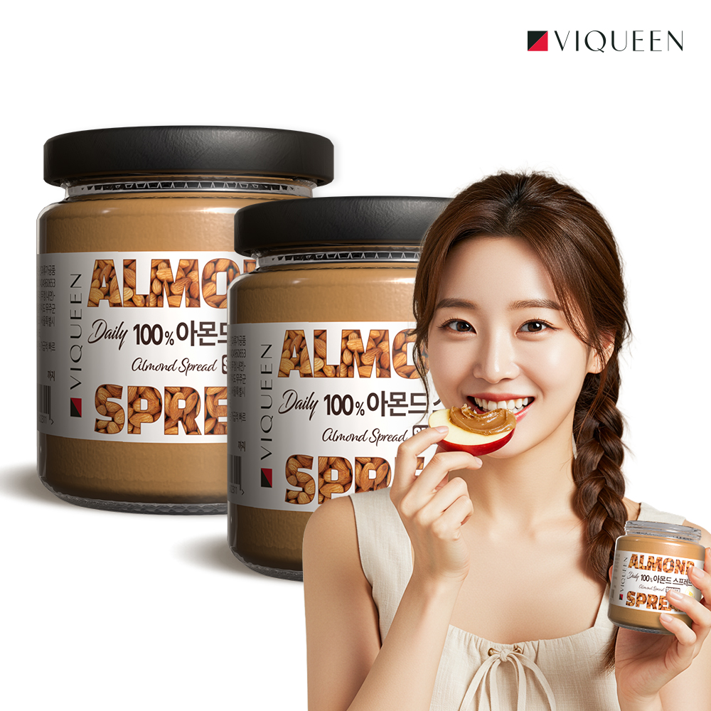 바이퀸 데일리 100% 아몬드버터 220g 스프레드 무첨가 1+1