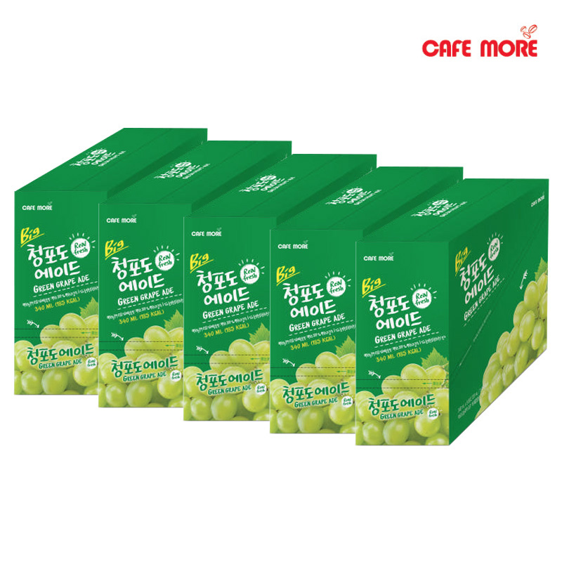 카페모어 빅 청포도 에이드 340ml (8개입x5 총40팩) 음료 파우치 휴대 ADE - 상세 이미지 2