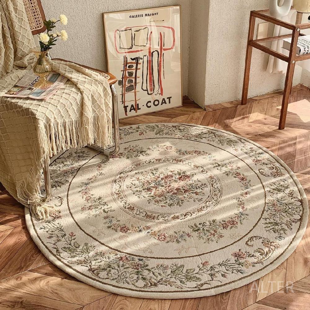 둥근 원형 소품 침실 매트 카펫 거실 라운드 감성 러그 촬영 베이지 바닥 매트 직경 120cm - 상세 이미지 2
