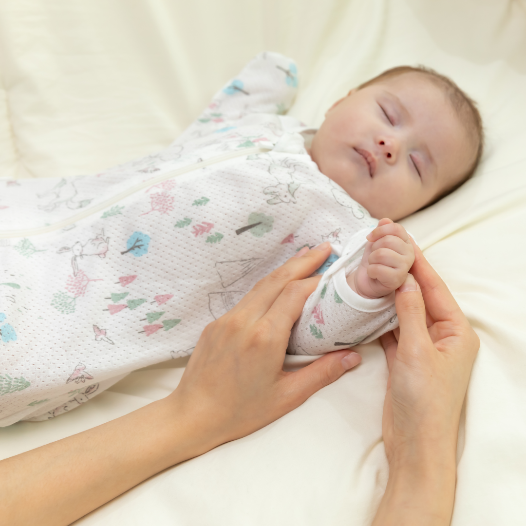 모아트리 아기슬리핑백 꿀잠슈트 수면조끼 신생아 아기수면잠옷 스와들졸업 오가닉 메쉬