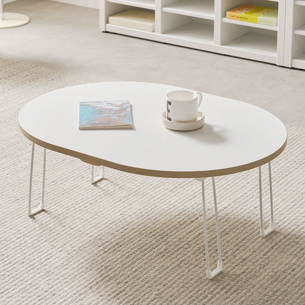 피터 국산 접이식 좌식 테이블 식탁 거실 소파 커피 좌탁 밥상 타원형