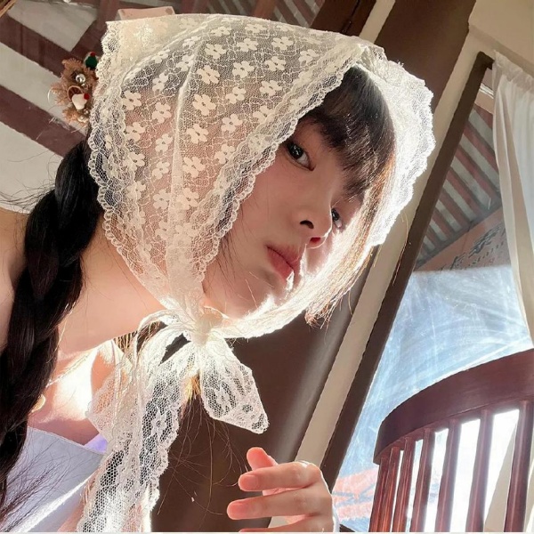 헤어커치프 스카프 볼캡 캡모자 레이스 머리 밴드 두건 이미지 7