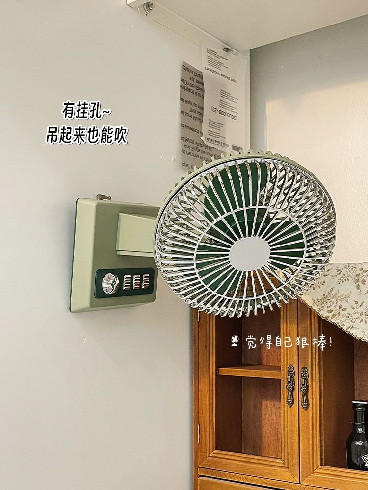 레트로 미니선풍기 탁상용 탁상형 써큘레이터 유선 무소음 화이트 3단계 조절-회전 - 상세 이미지 4