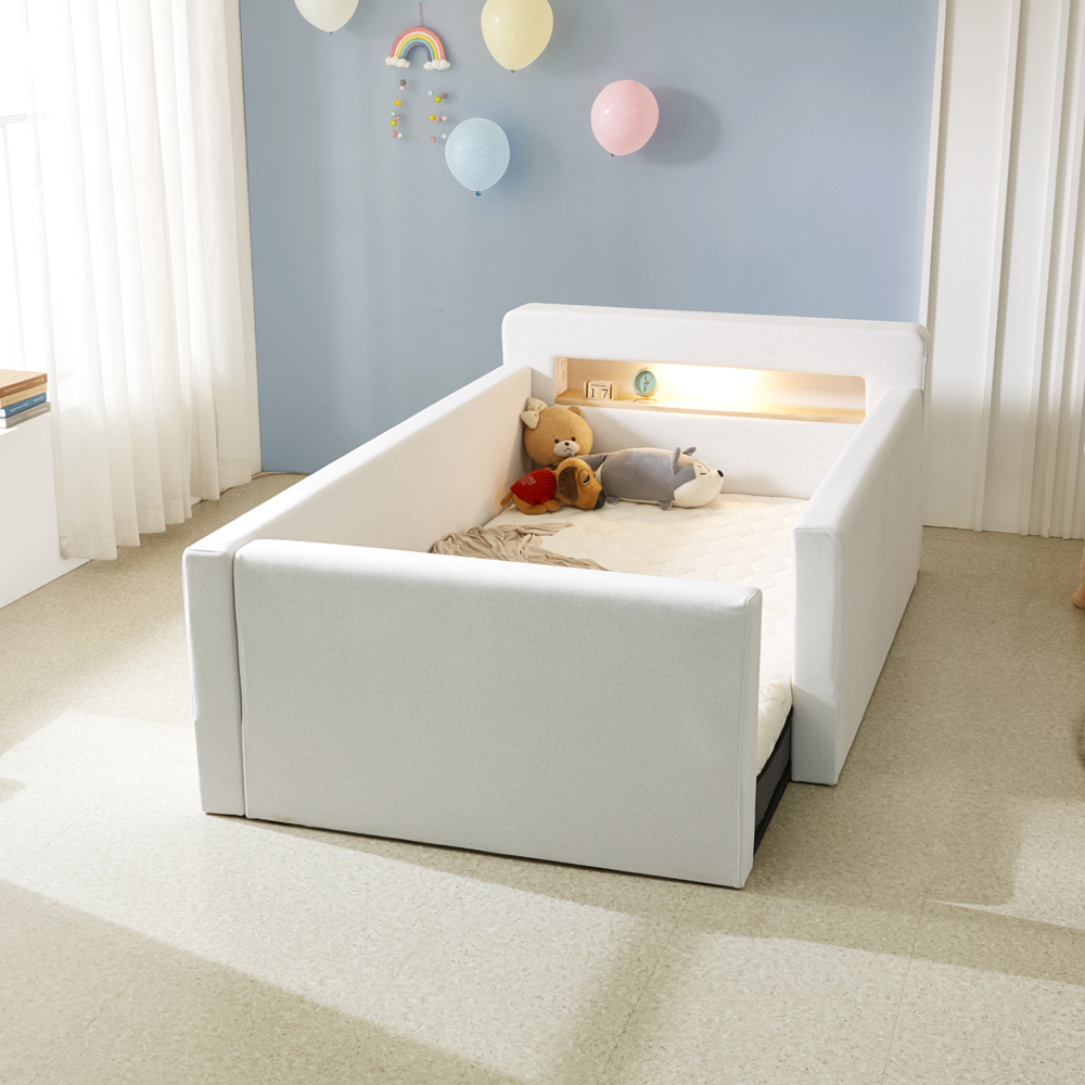 페라모 코코 데이베드 친환경 자재 패브릭 조명 저상형 아기 SS 침대 프레임 안전가드 3개