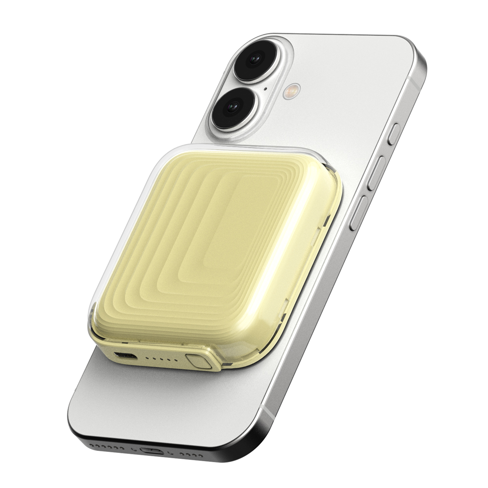 넥스트유 파로수 미니 맥세이프 포켓형 5,000mAh 고속충전 보조배터리 5000mAh, 옐로우