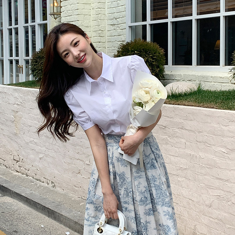 (MADE) 다이애나 퍼프 카라 반팔 블라우스 셔츠 bs7567 이미지 4