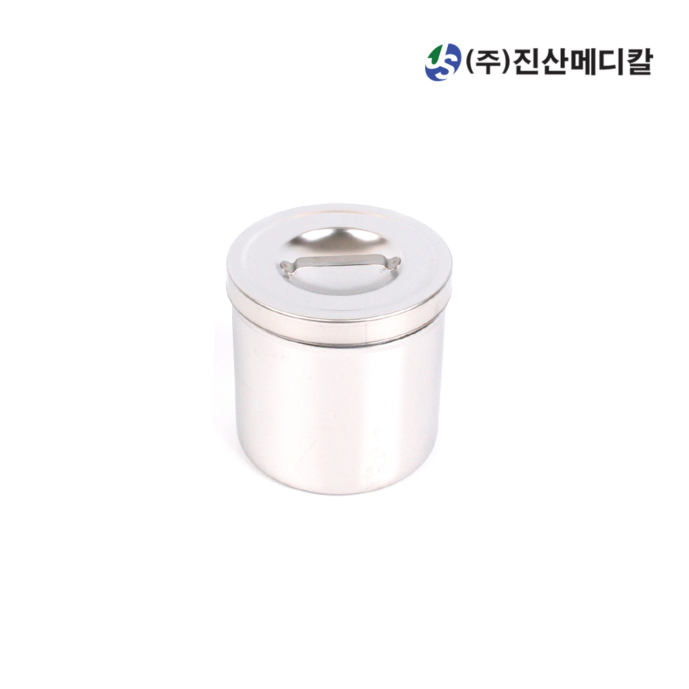 국산 고급형 스텐 스폰지캔 2호 85x90 소독캔 소독통 알콜솜통 병원 의료용 병원용 - 메인 이미지