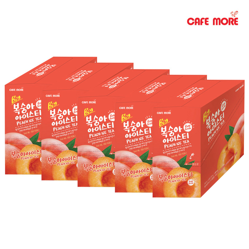 카페모어 빅 복숭아 아이스티 340ml (8개입x5 총40팩) 음료 파우치 휴대 ADE - 상세 이미지 2