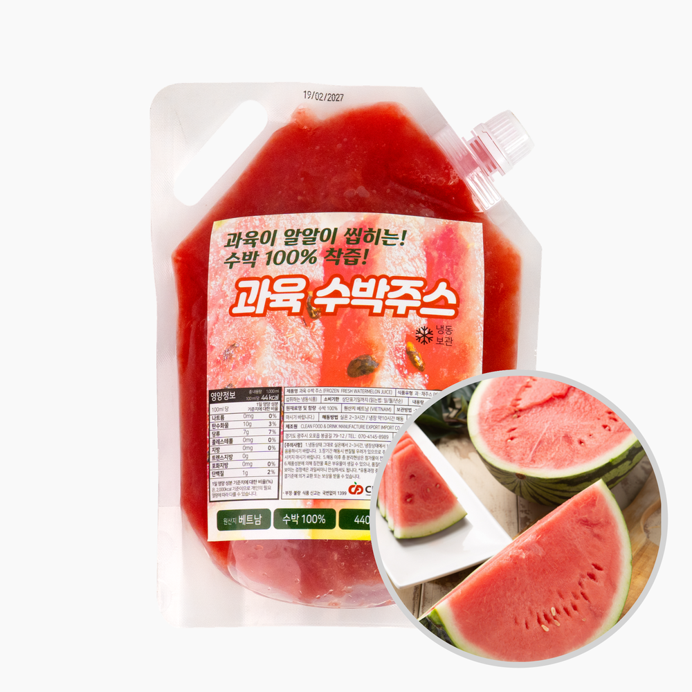 지엔씨 과육 수박주스 수박, 1kg, 1개 이미지 2