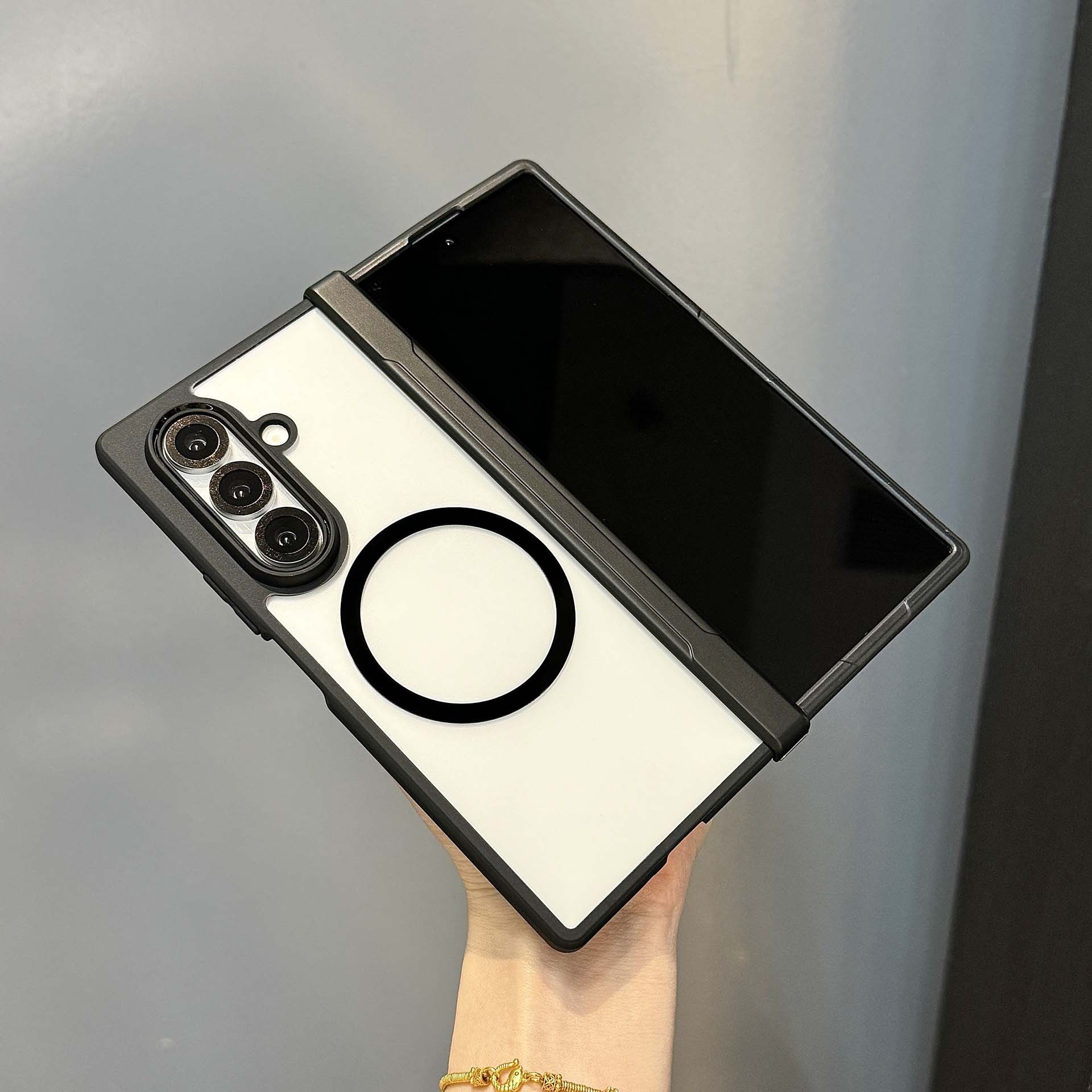 맥세이프 힌지보호 슬림범퍼 케이스 투명, 갤럭시Z 폴드7