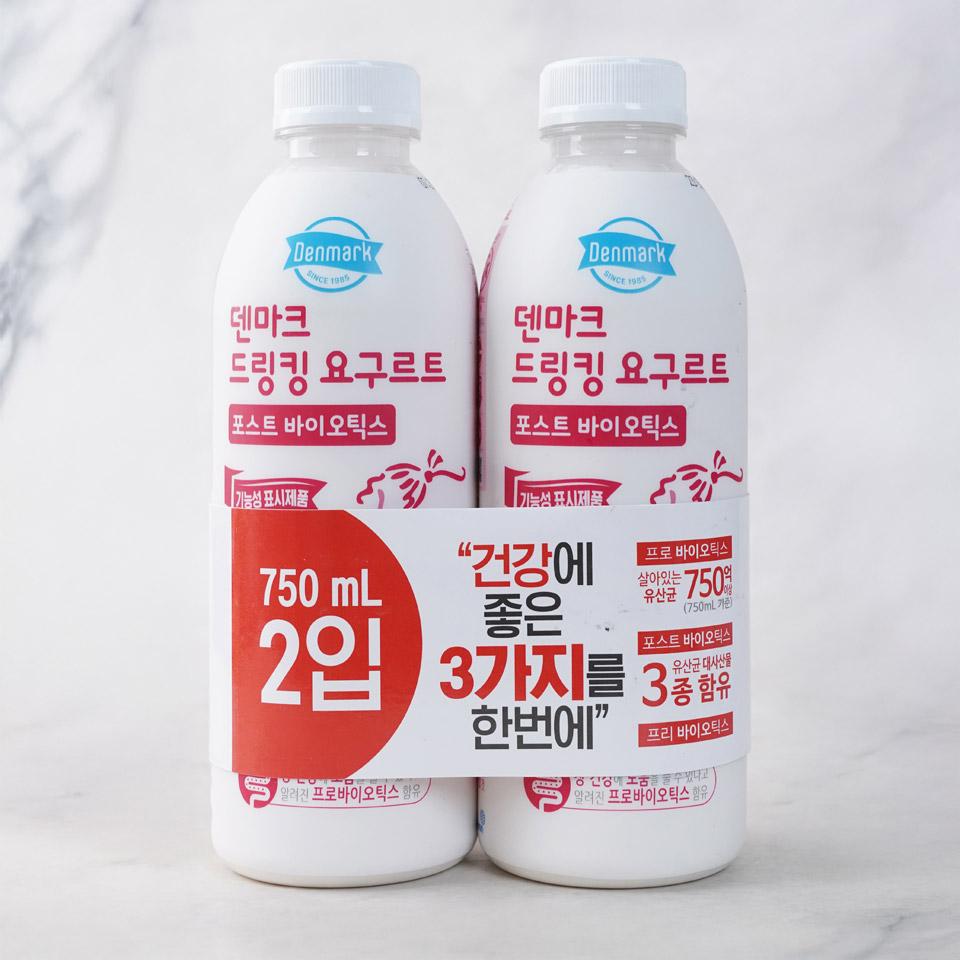 메가마트 동원 덴마크 드링킹요구르트(맛랜덤) 750mLx2입 - 상품 이미지