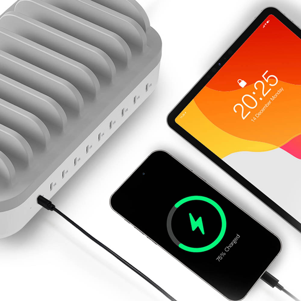 멀티충전기 고속 업소용 충전기 핸드폰 C타입 매장 식당 카페 태블릿 200W 10포트 이미지 6