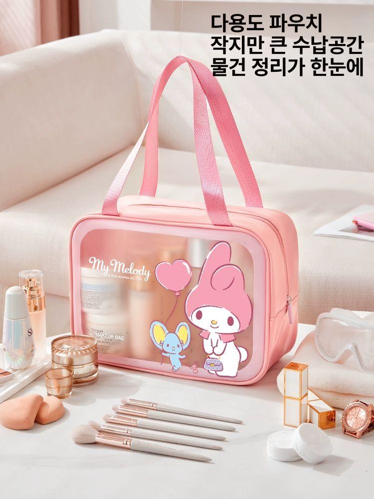 산리오 화장품 가방 세면도구 휴대용 여행 방수 피트니스 대용량 욕실 - 상세 이미지 2