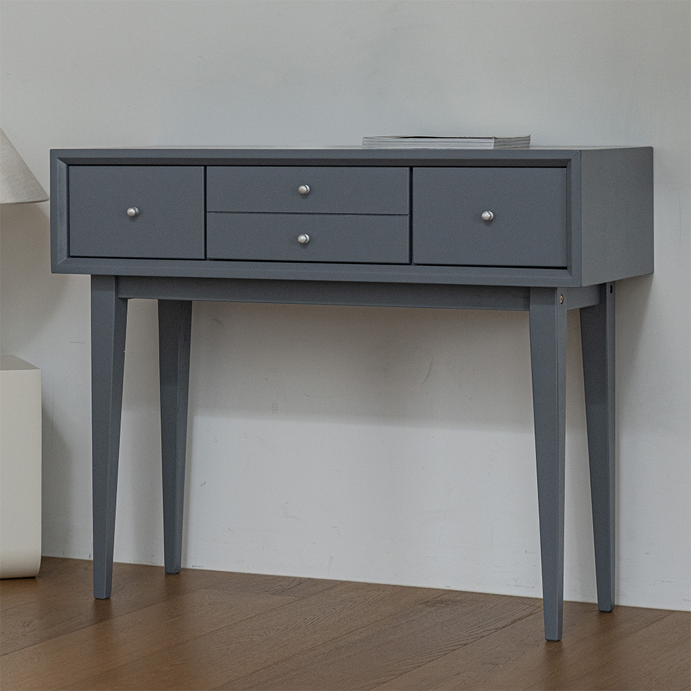 브리트 콘솔 테이블 화장대 원목 미니 슬림 폭좁은 현관 거실 복도 그레이
