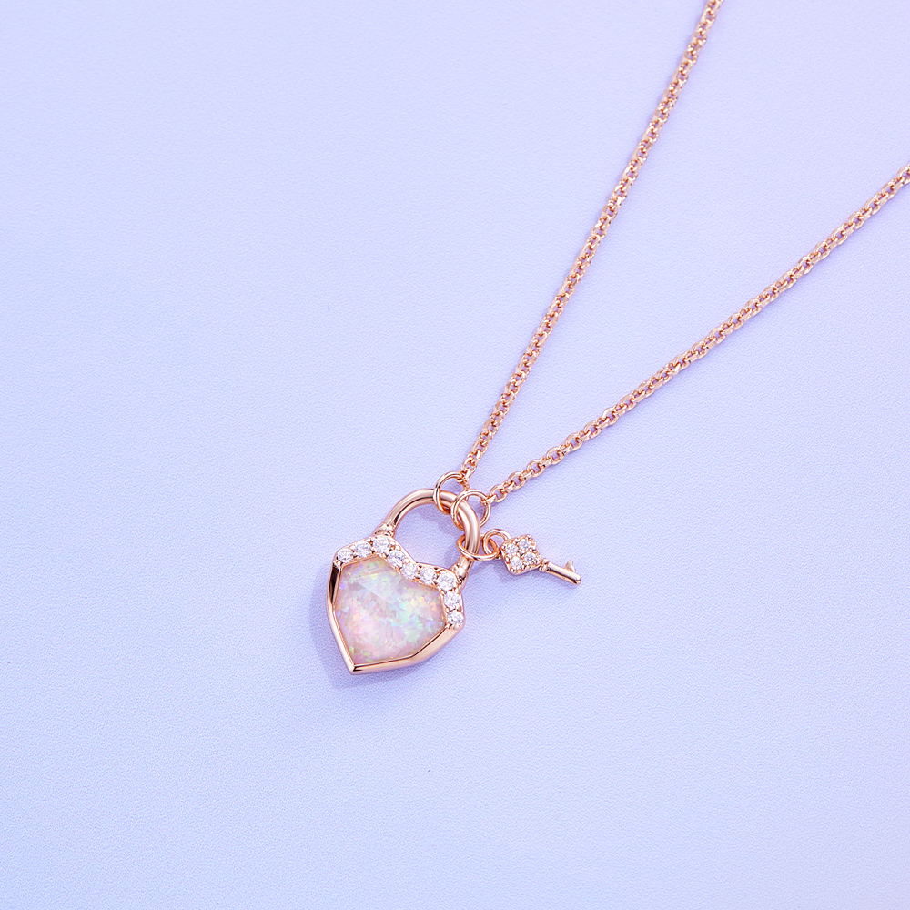 롤라로즈 Heart Lock 하트 원석 여자 펜던트목걸이 LR52101 이미지 8