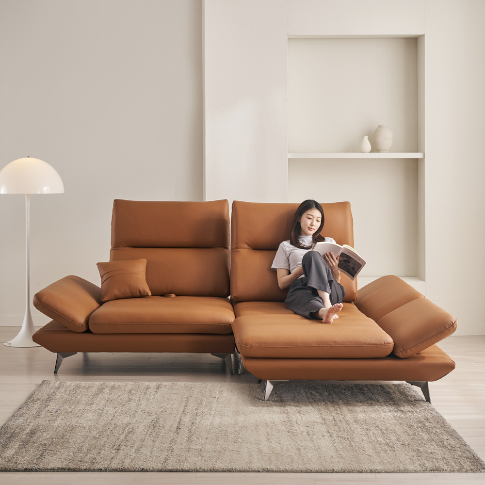 케이하우스홀드 호리즌 3인용 스윙가죽소파 국내제작 천연면피