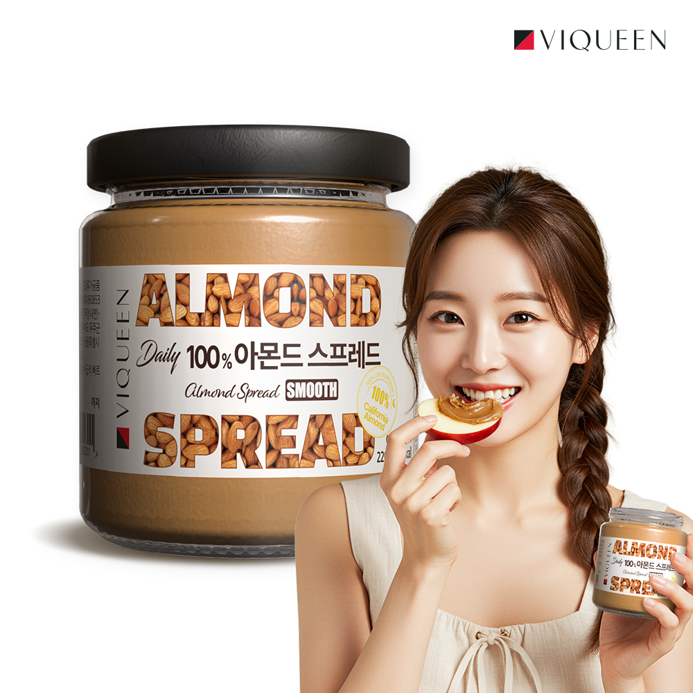 바이퀸 데일리 100% 아몬드버터 220g 스프레드 무첨가