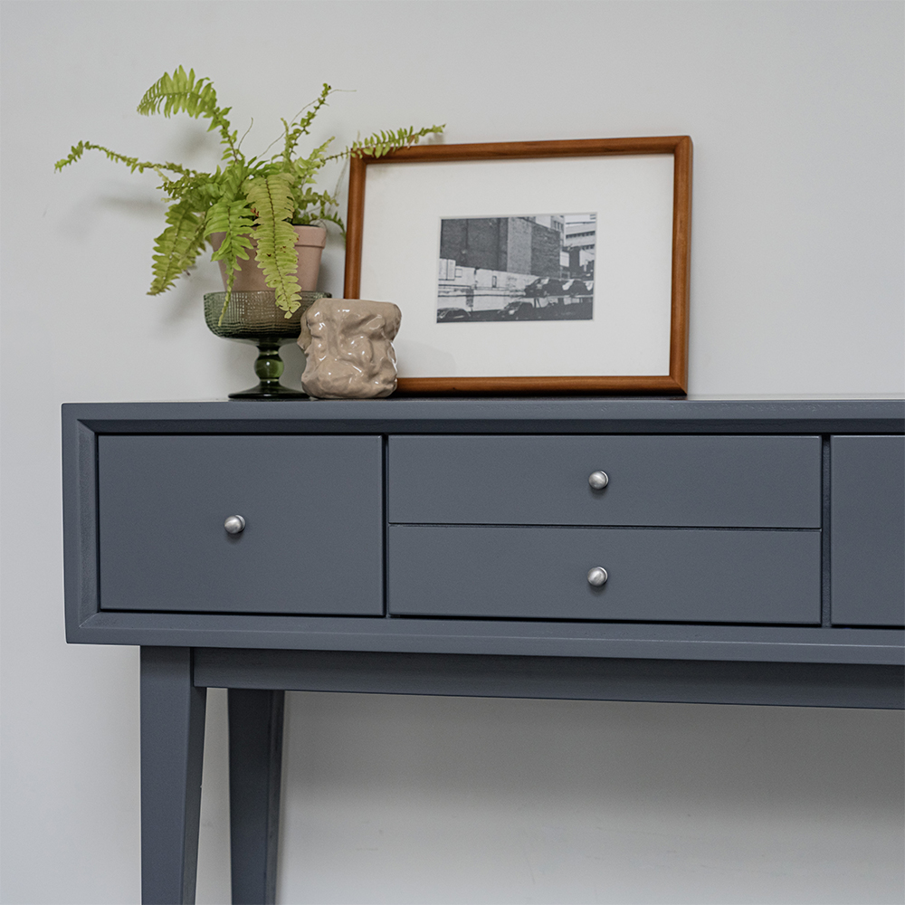 브리트 콘솔 테이블 화장대 원목 미니 슬림 폭좁은 현관 거실 복도 그레이