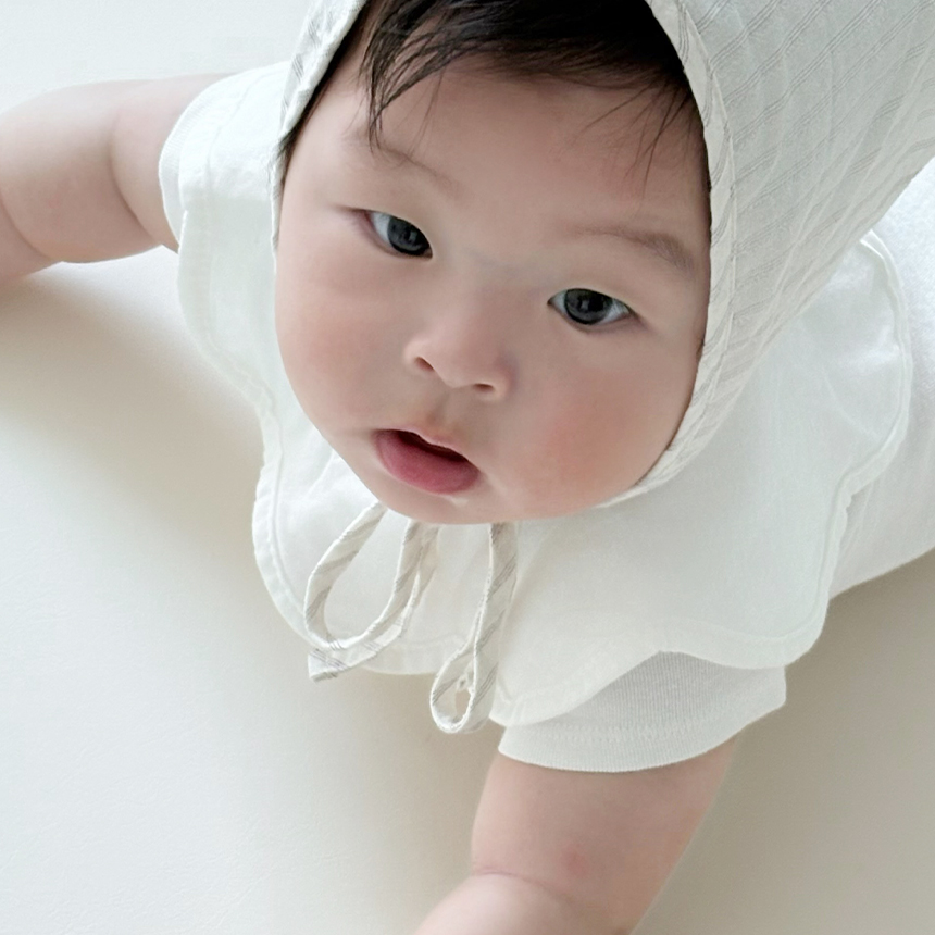 [바니블라썸] 여름롤링 턱받이 아기 빕 신생아 유아 이유식턱받이 국내제작 하늘무지