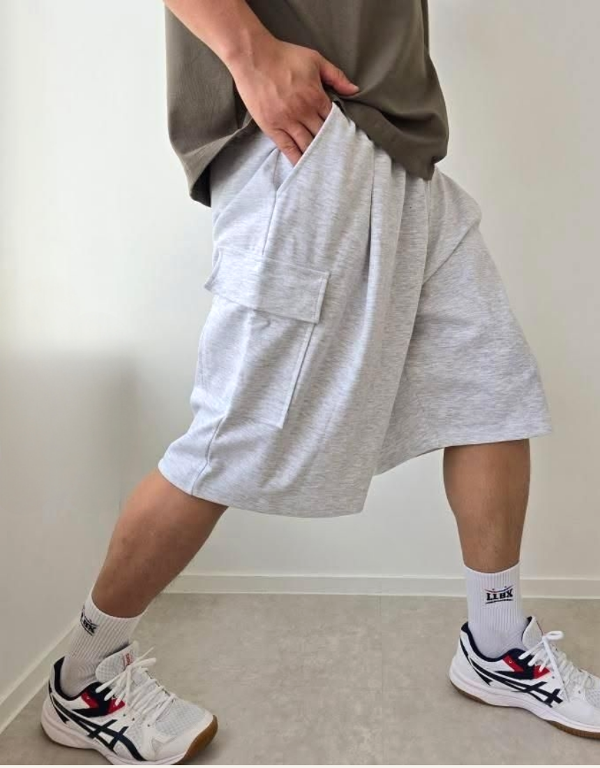 와이드 핀턱버뮤다팬츠 카고버뮤다팬츠 - 상품 이미지