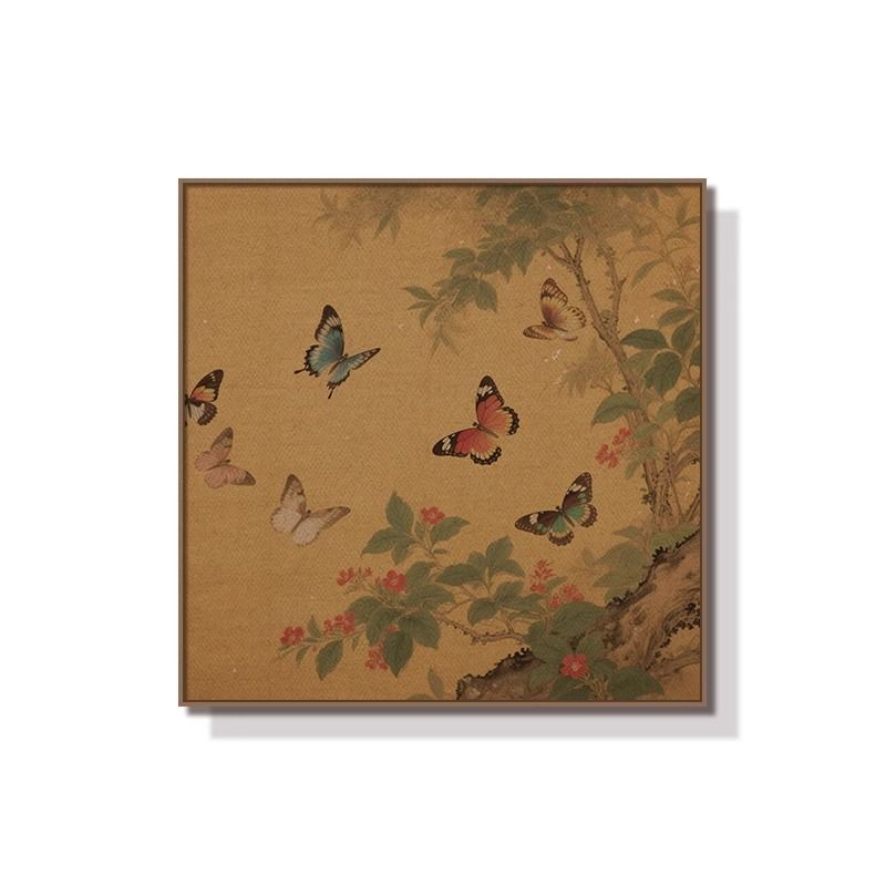 동양화 그림 액자 벽장식 거실 복도 인테리어 벽화 A 꽃과새 40x40 / 9mm 패브릭 - 상세 이미지 5