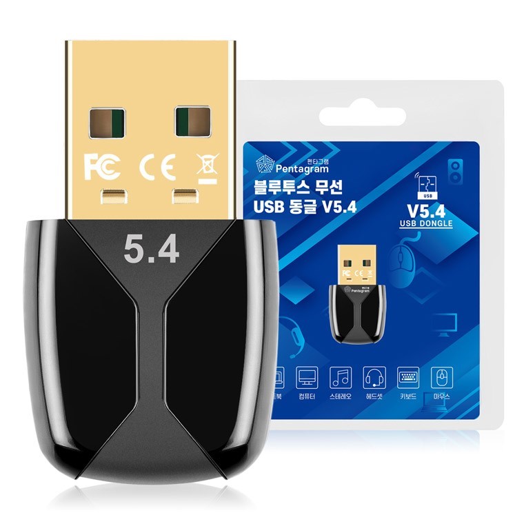 블루투스 수신기, 데스크탑 노트북 전용, 블루투스 USB 연결, Bluetooth 5.4 - 상품 이미지