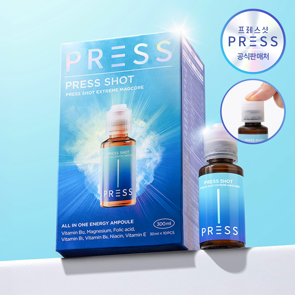 프레스샷 마그코어 눌러마시는 고함량 액상비타민 마그네슘 나이아신 엽산 10개입, 1개