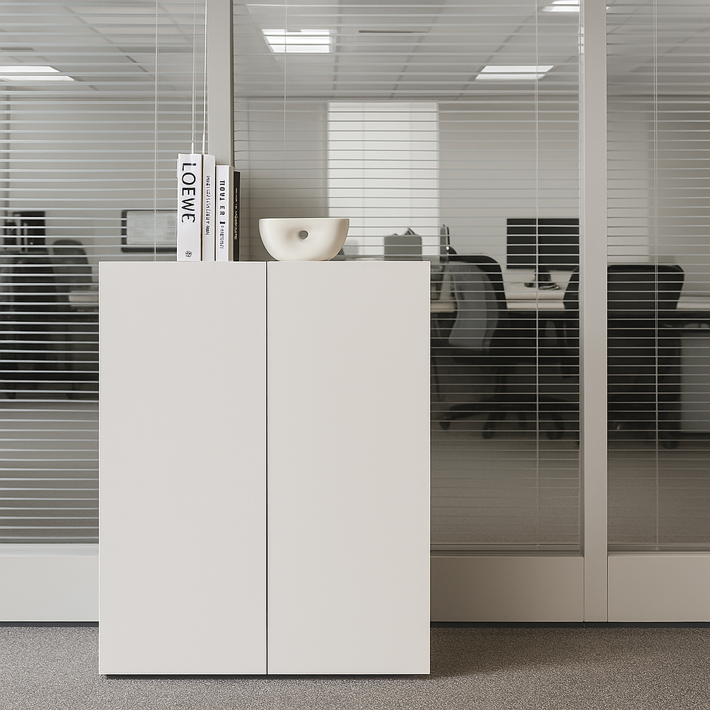 사무실수납장 올문장 2단 800 슬림 사무용책장 서류장 사무실책장 화이트에지