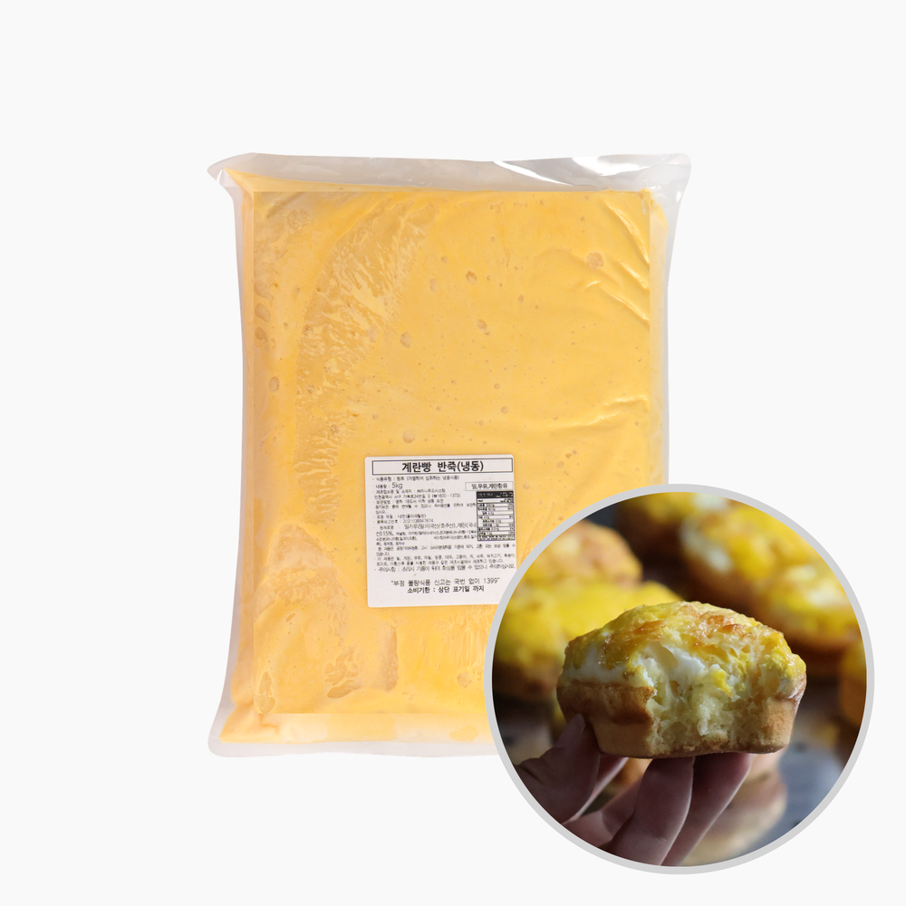 지니스 계란빵 반죽 5kg 업소용 계란빵 만들기 홈베이킹 간식 재료 행복한잉어빵