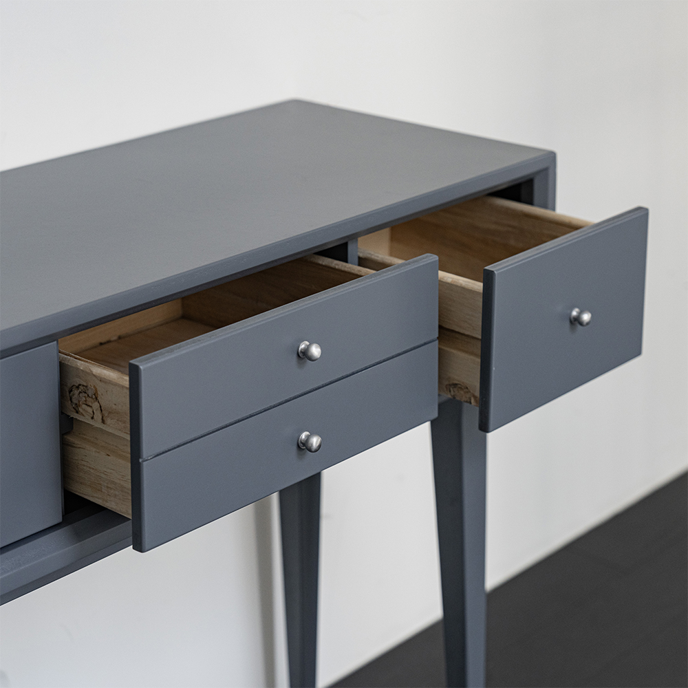 브리트 콘솔 테이블 화장대 원목 미니 슬림 폭좁은 현관 거실 복도 그레이