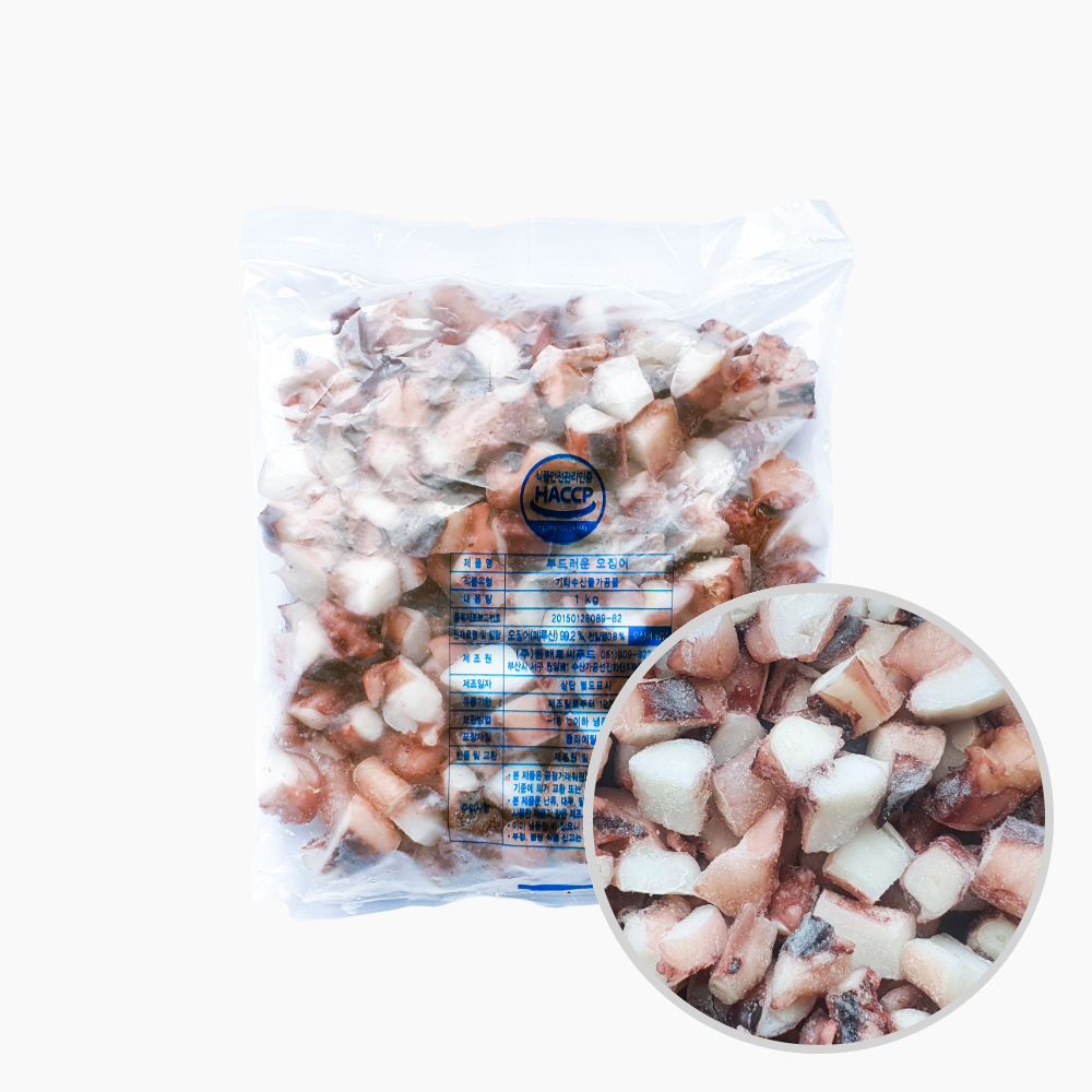 가문어 다리슬라이스 (1kg/사이즈별) HACCP 타코야끼용 자숙오징어 문어빵 동해로씨푸드 DH