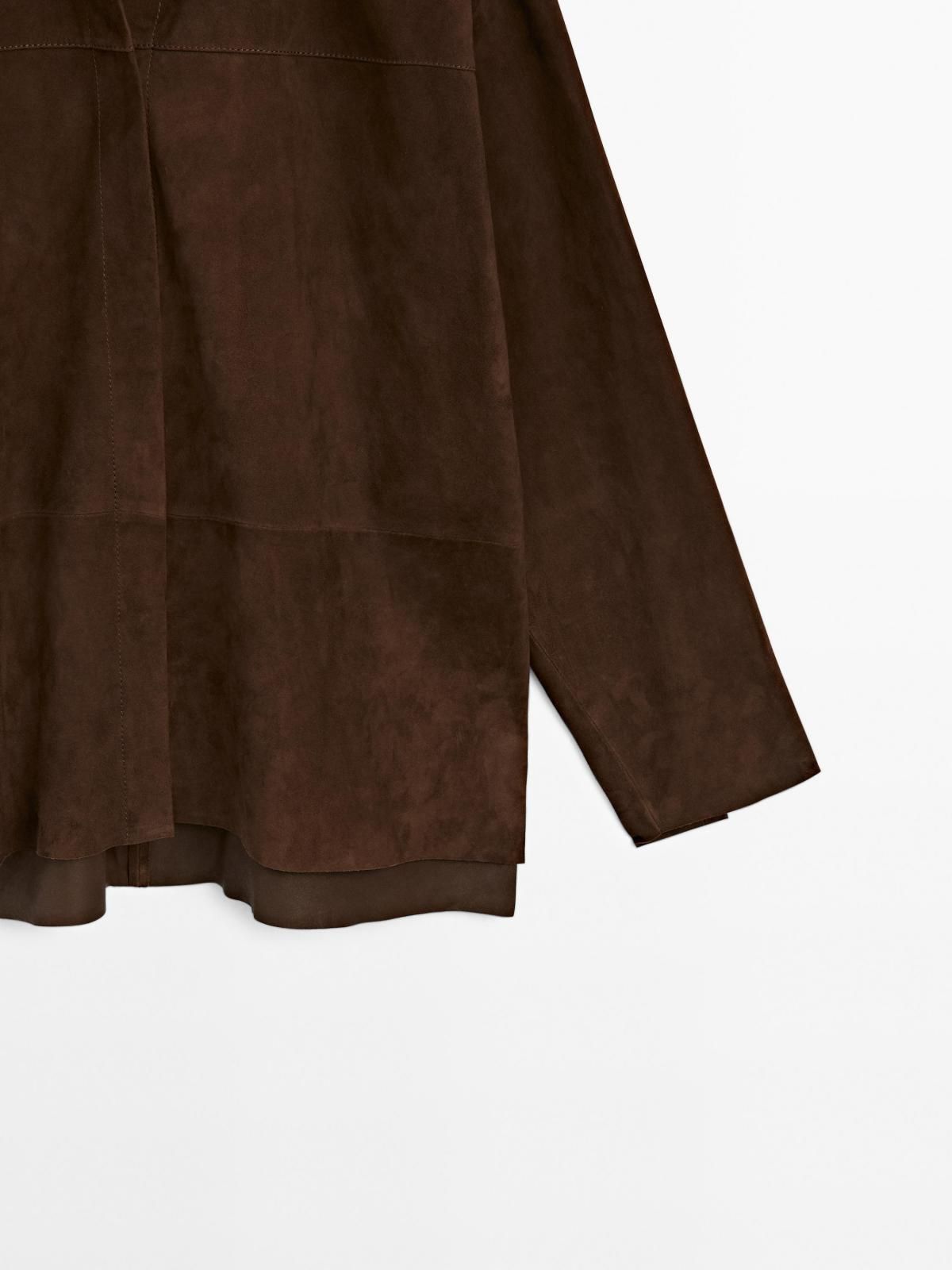 마시모두띠 스웨이드 레더 오버셔츠 4702/522 BROWN - 상세 이미지 2