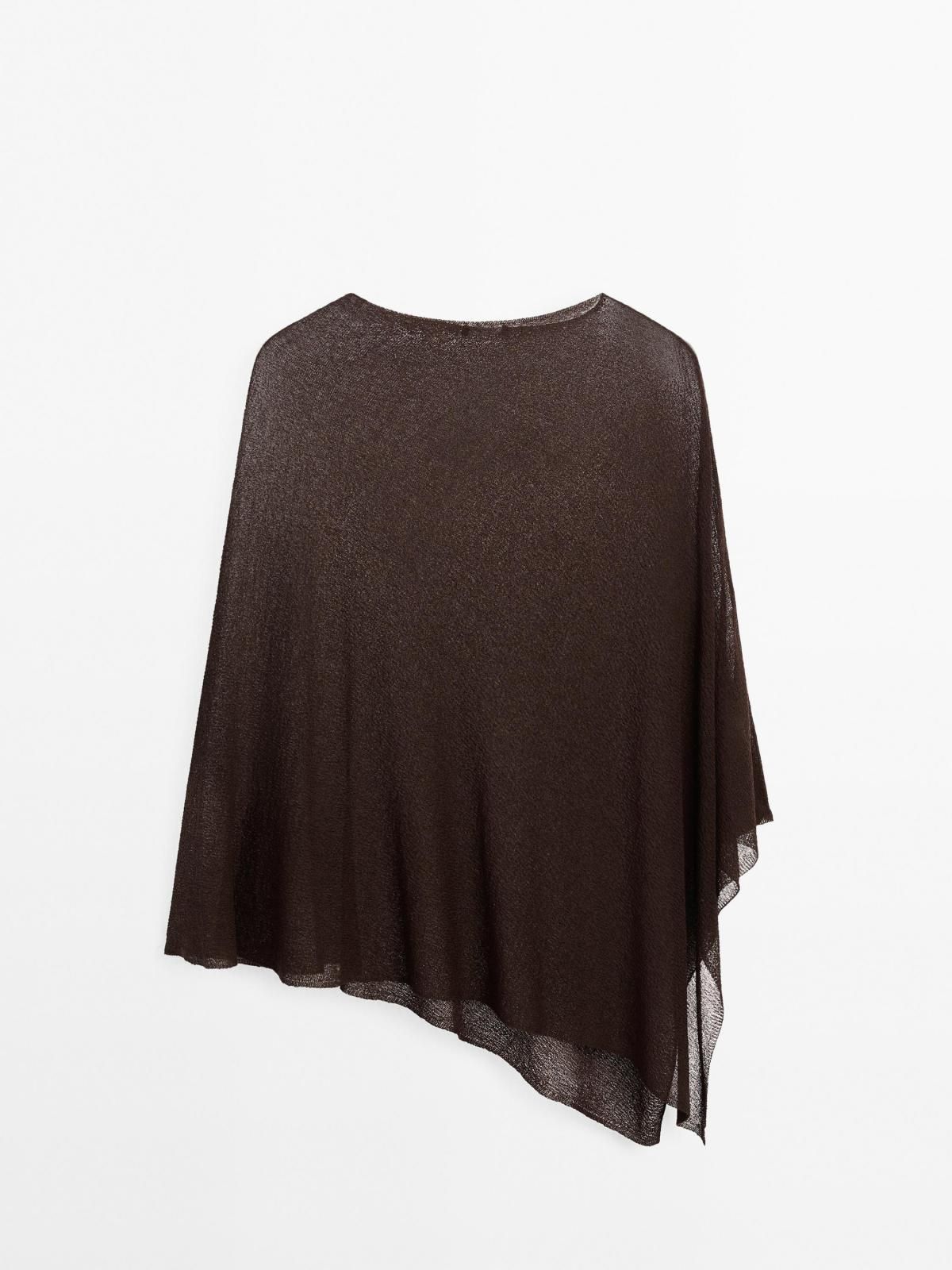 마시모두띠 브라운 비대칭 니트 케이프 5685/586 BROWN - 메인 이미지