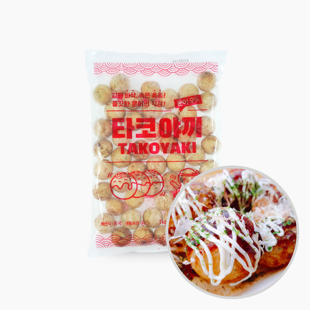 지엔씨 냉동 타코야끼 (문어10%) 1kg - 상품 이미지