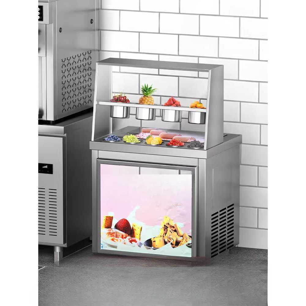 아이스크림 철판 메이커 냉동팬 푸드트럭 제조 장비 3통-850W - 상세 이미지 2