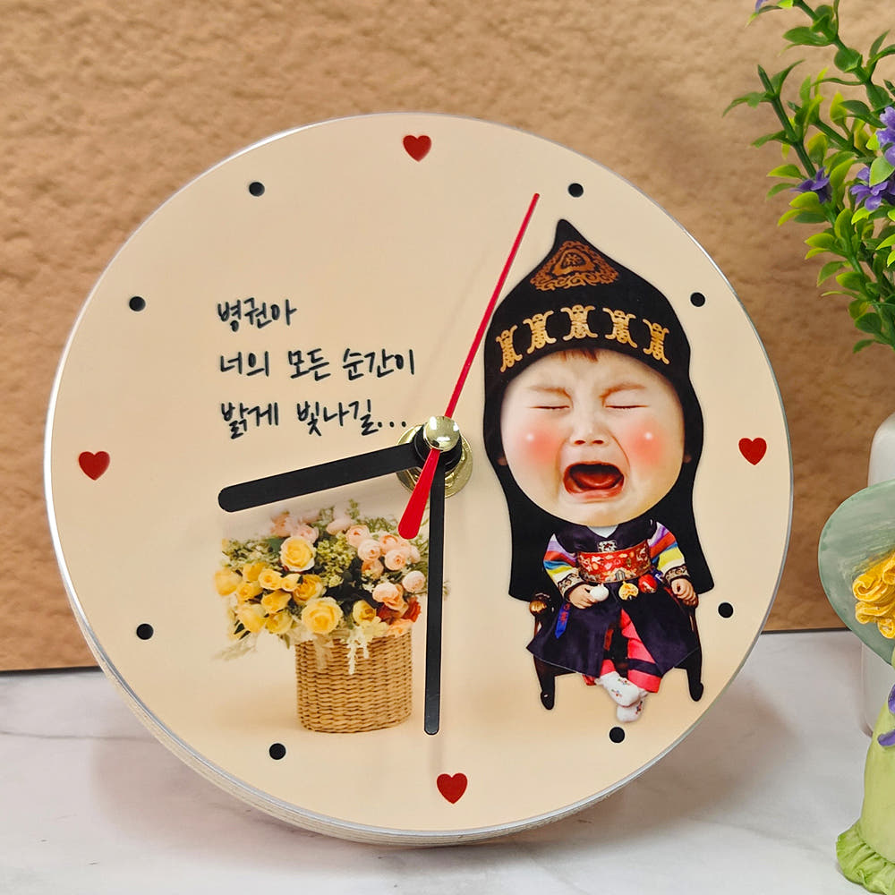 무소음 포토시계 아기방 집들이 시계 개업선물 거실인테리어소품 원형 S - 상세 이미지 3