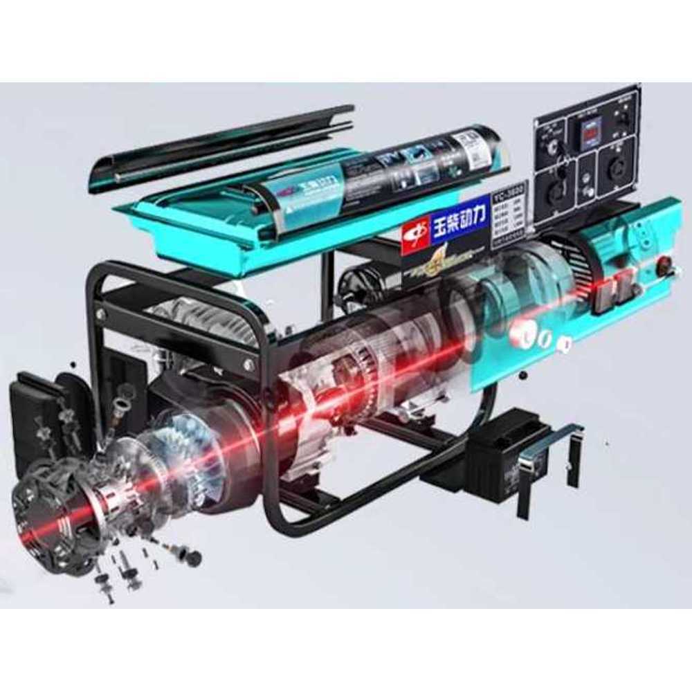 가솔린 엔진 발전기 비상용 캠핑 전원 농막 휴대용 3.5KW 수동 220V+가솔린 - 상세 이미지 2