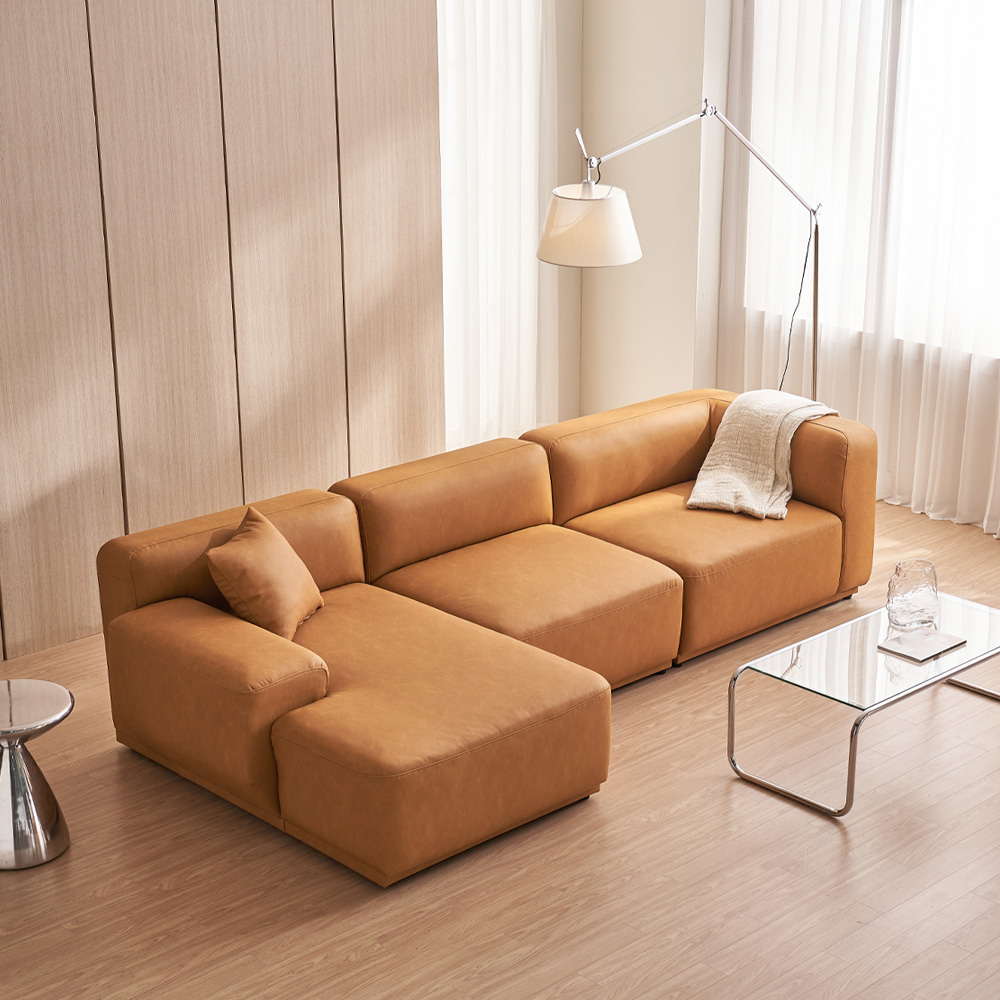 케이하우스홀드 켄지 모듈 4인 소파 실리콘레더 가죽 모던디자인 국내제작 소파