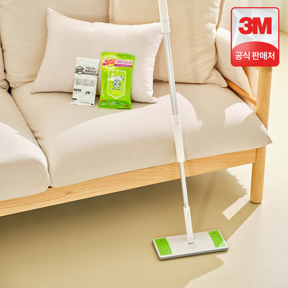 3M 스카치브라이트 올터치 막대걸레 표준형 더블액션 정전기10매+물걸레청소포1매 밀대 세트 - 상세 이미지 2