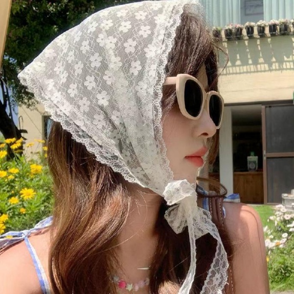 헤어커치프 스카프 볼캡 캡모자 레이스 머리 밴드 두건 - 상품 이미지