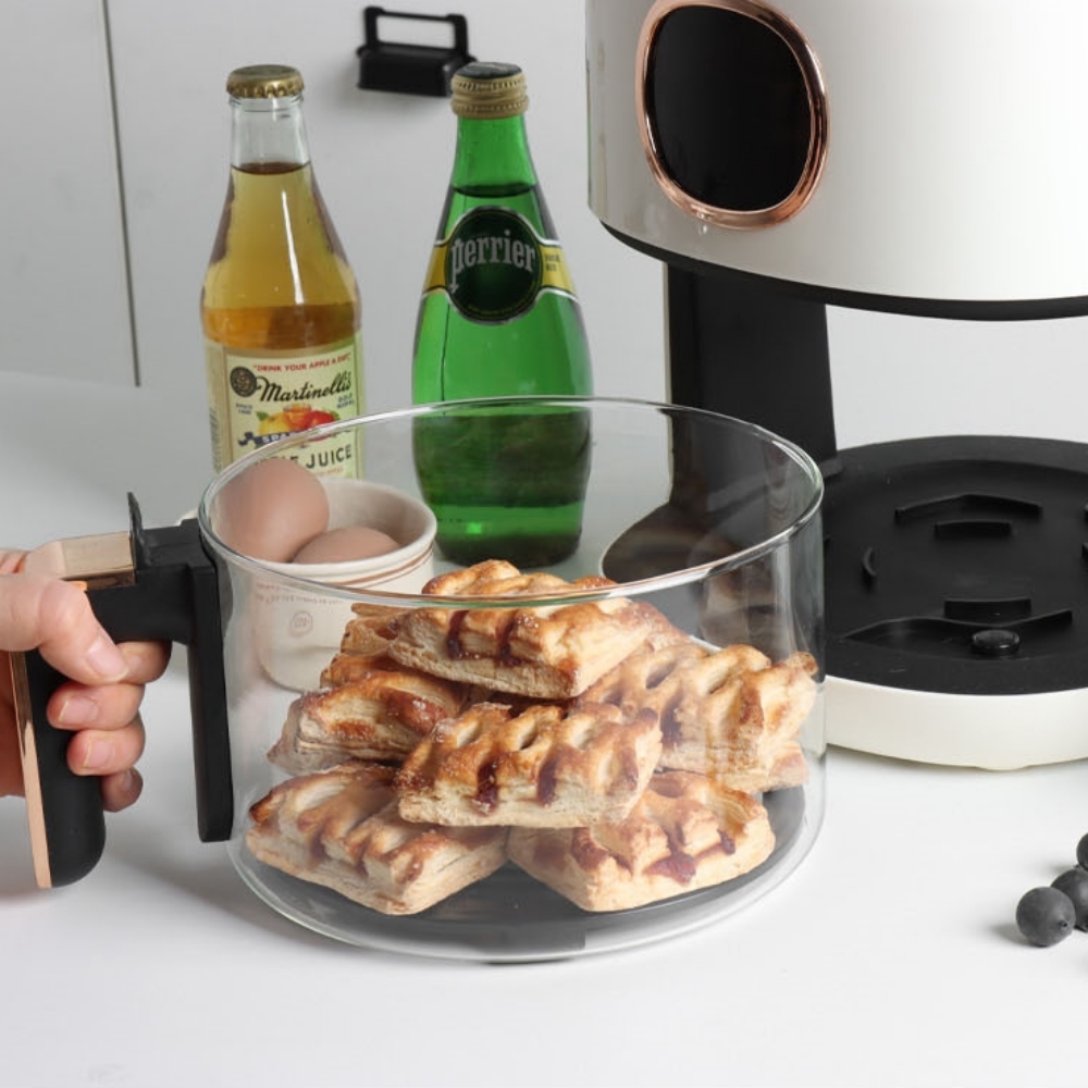 내열유리 글라스 에어프라이어 바스켓 소형 미니 에어후라이기